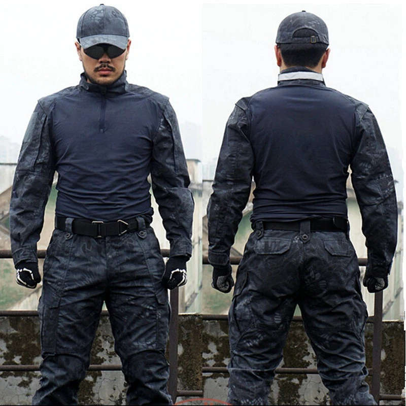 # 7 Black Camo Snake Skin Uniform Set - PYTHON / XLARGE