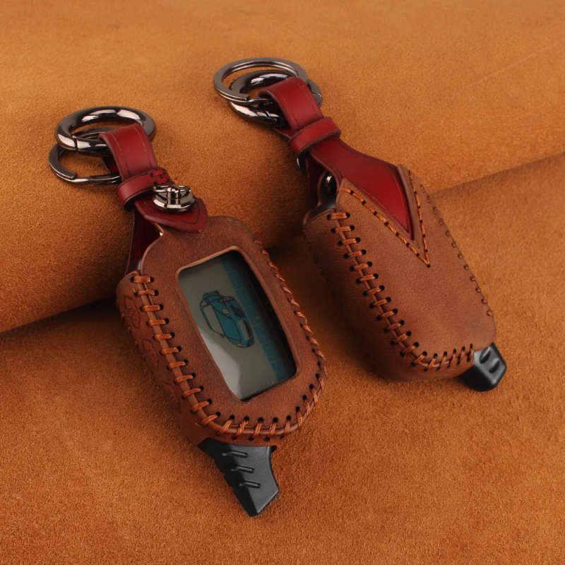 Key Case For Starline B9/B6/A91/A61 LCD Two Way Car Remote 2 Way LCD Alarm System Leather Case