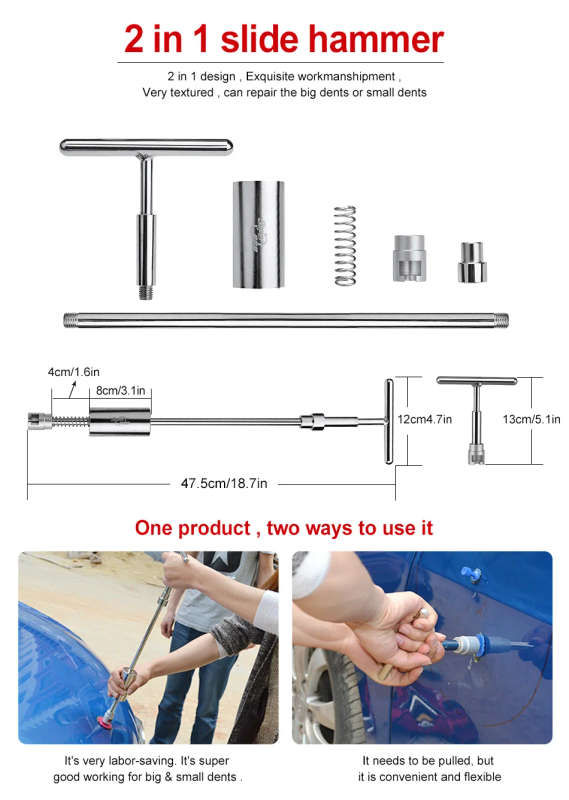 PDR Tools Kit Dent Removal Paintless Dent Repair Tools Car Dent Repair Straightening Dents