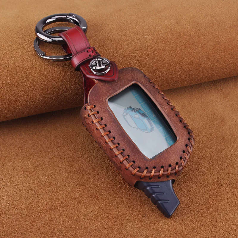 Key Case For Starline B9/B6/A91/A61 LCD Two Way Car Remote 2 Way LCD Alarm System Leather Case