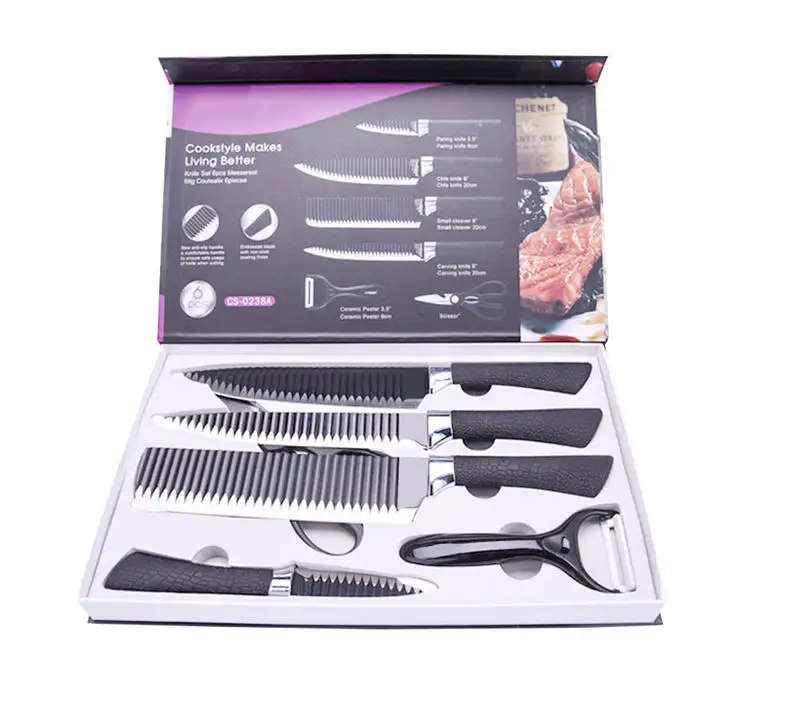 6 Piece Non-Stick Coated Kitchen Knife Set