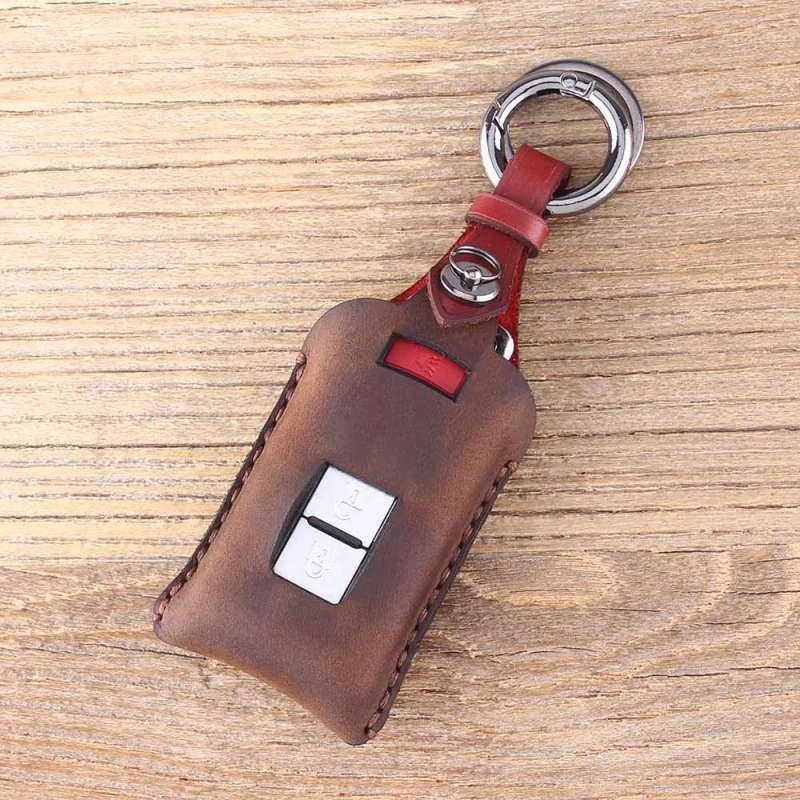 Key Case Key Shell 3 Buttons For Mitsubishi Lancer EX ASX Outlander Pajero Fob Leather Key Case