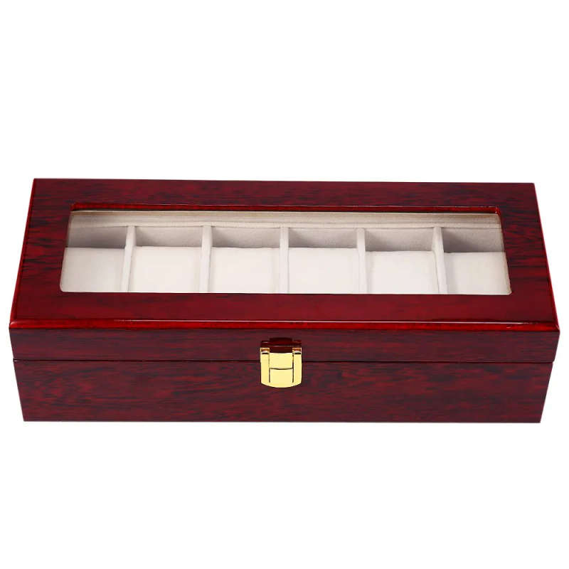 High Quality 6 Slots Luxury Wood Watch Display Case Watches Box Elegant  Jewelry Storage Organized caixa para relogio|watch box display|watch tv on  lcd monitorbox craft - AliExpress