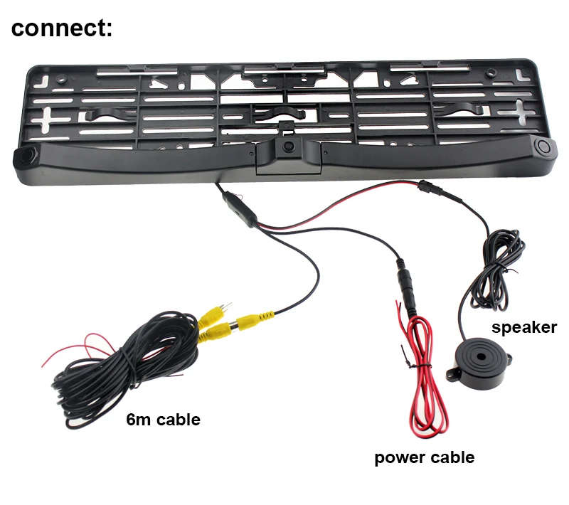 CAR REVERSING REAR VIEW HD CAMERA EU LICENSE PLATE + PARKING SENSOR RADAR PROBE
