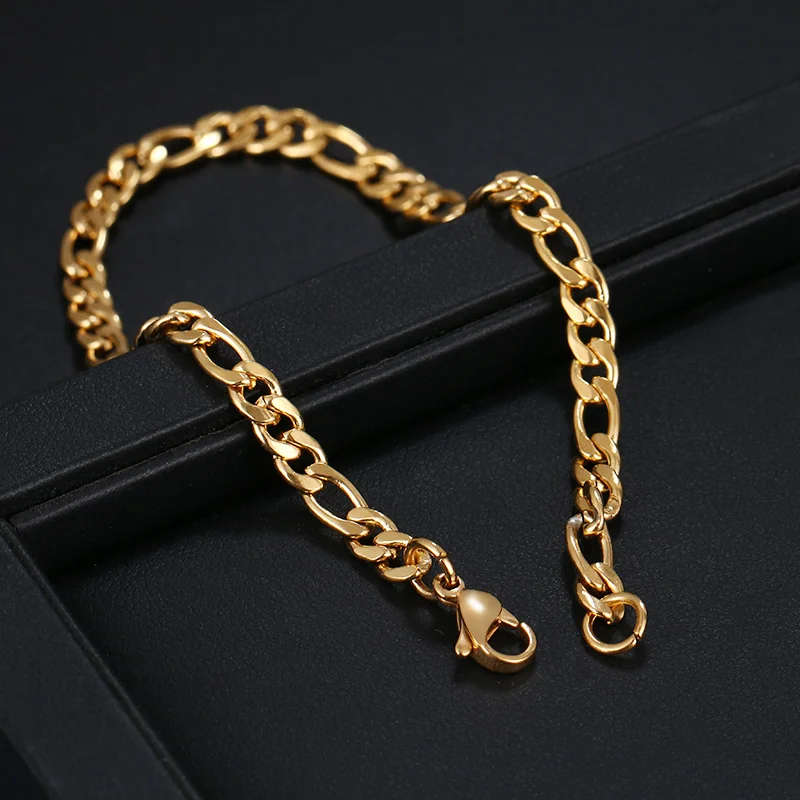 Genuine 316L Stainless Steel Chain Bracelets - Gold Color