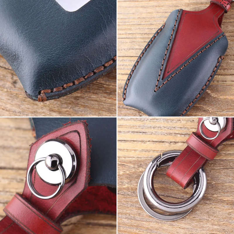 Leather Cover 2 Buttons Car Key Shell Case Fit For Hyundai Genesis Coupe Sonata Key Case