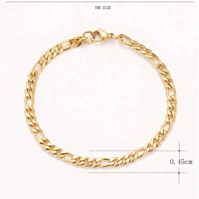 Genuine 316L Stainless Steel Chain Bracelets - Gold Color