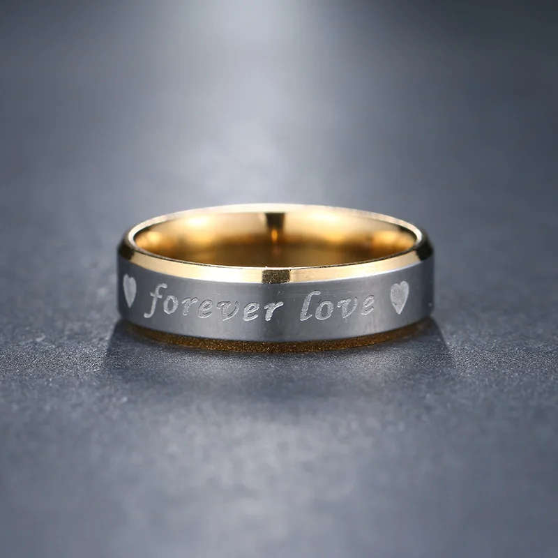 GENUINE STAINLESS STEEL Ring Forever Love Size 8 - DO NOT FADE