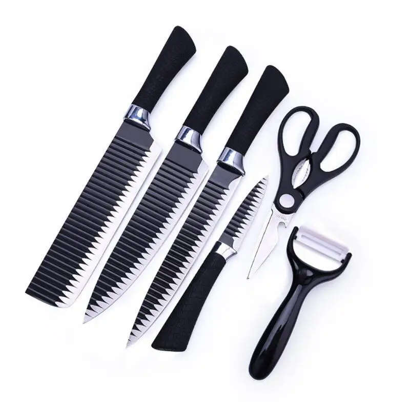 6 Piece Non-Stick Coated Kitchen Knife Set