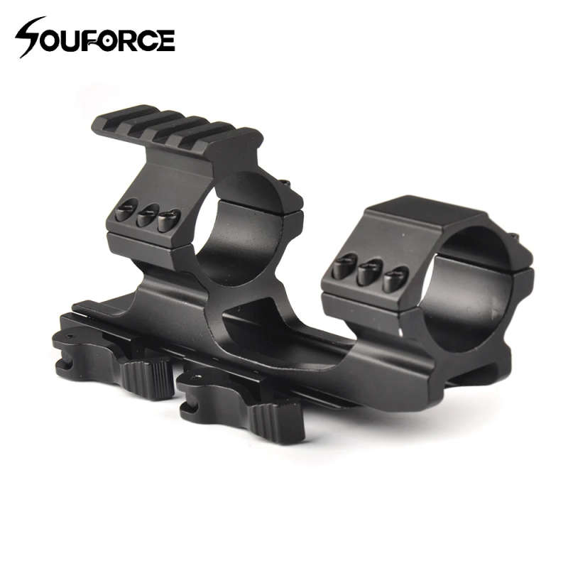 Tactical QD Cantilever 25.4mm to 30mm Rifle Scope Mount for 20mm Rails Triple Picatinny Sc