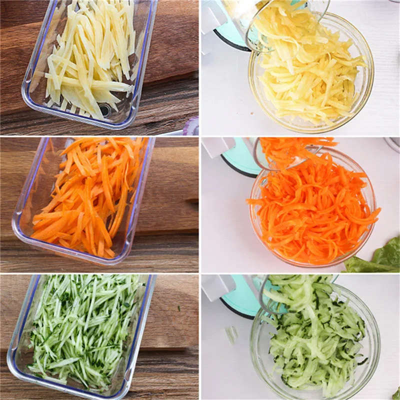 Tabletop Drum Grater Shredder Rotary With 3 Stainless Steel Rotary Blades Salad Slicer