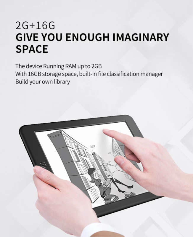 BOYUE 7.8 Inch T80D Likebook Mars eBook Reader e-ink eReader 8 Core Android 6.0 2G/16G Card Slot -
