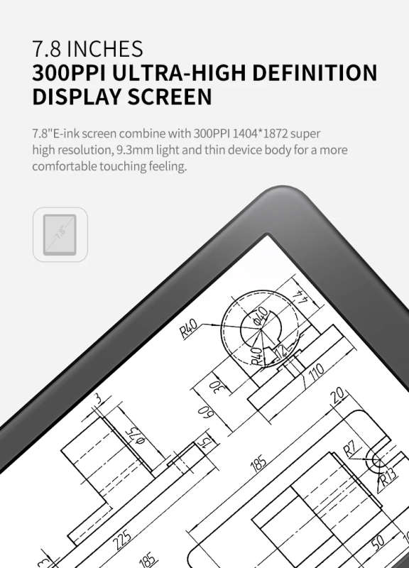 BOYUE 7.8 Inch T80D Likebook Mars eBook Reader e-ink eReader 8 Core Android 6.0 2G/16G Card Slot -