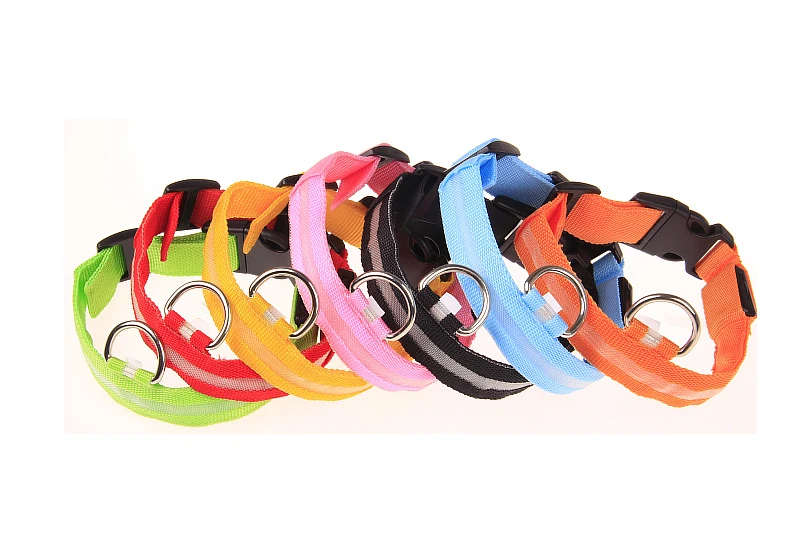 LED Glowing Dog Collars for After Dark.