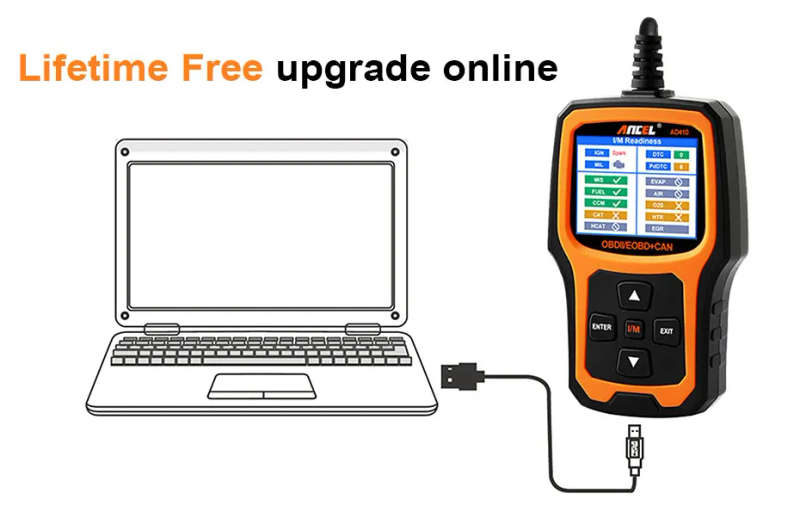 OBD2 Scanner Car Code Reader OBD Automotive Scaner OBDII Vehicle Ancel AD410 in Russian OBD 2