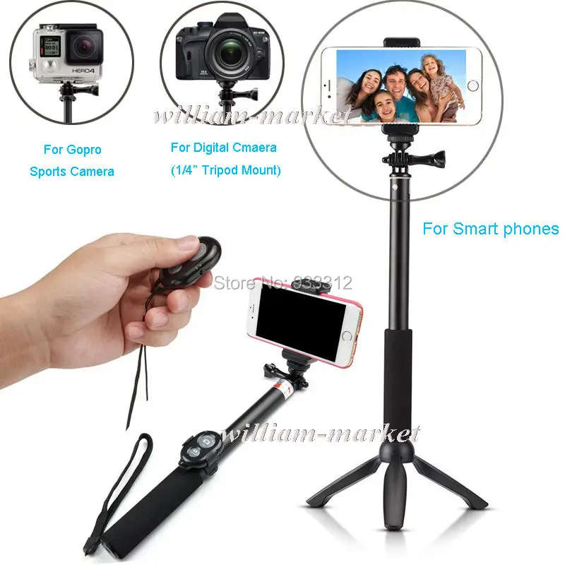 Tripod+Bluetooth Camera Remote Selfie Stick 39"
