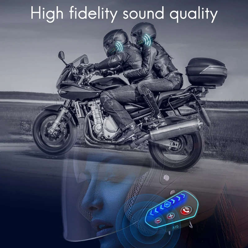 Motorcycle Bluetooth 5.0 Helmet Intercom Wireless Hands-Free Telephone Call Kit