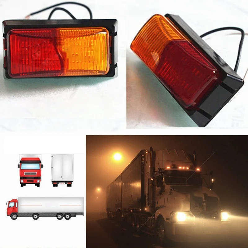 4PCS 8 LED Car Truck Rear Tail Light Waterproof Double Sides Marker Trailer Lights 10-30V