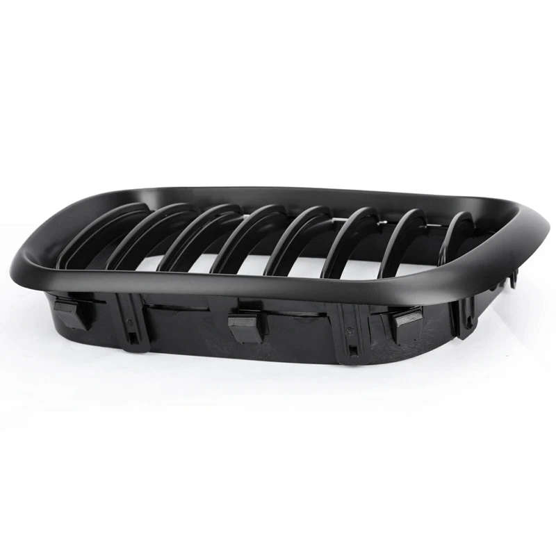 Car Front Grille Grill L&R Hood Bumper Kidney Grilles Matte Black for -BMW E53 X5 1999-03
