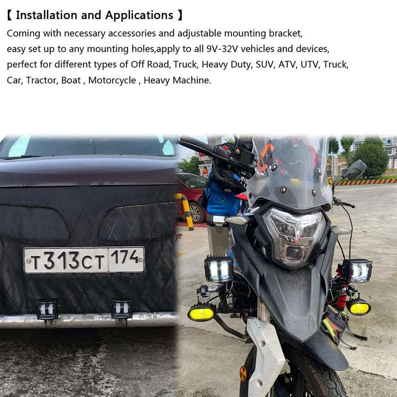 3 Inch Led Work Light for Car 4X4 Off Road Motorcycle Uaz ATV SUV Trucks Flood Led Beam