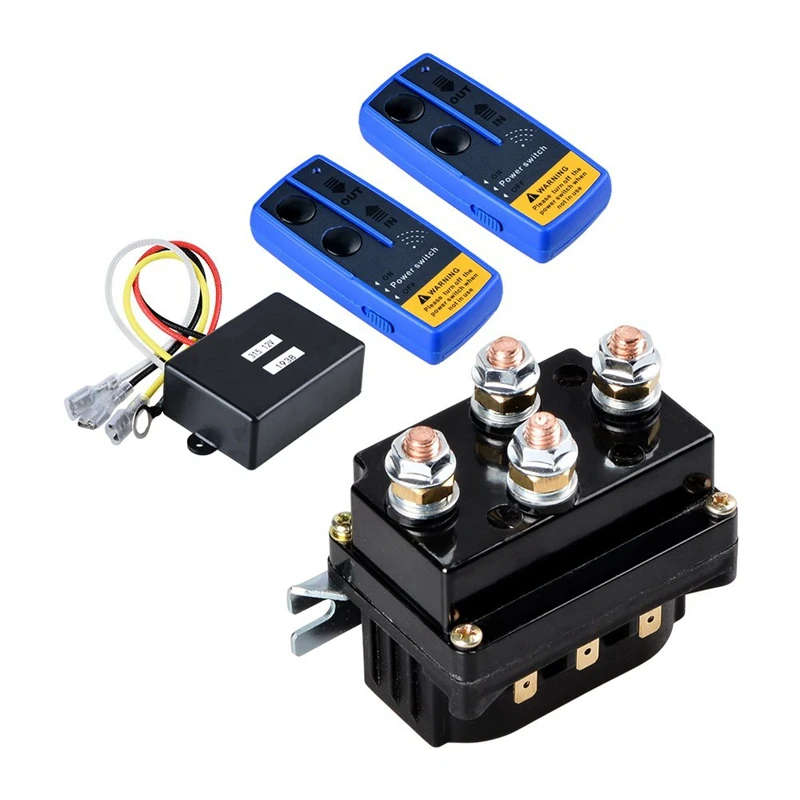 12V 500A Winch Remote Contactor Winch Control Solenoid Relay Twin Wireless Remote Recovery