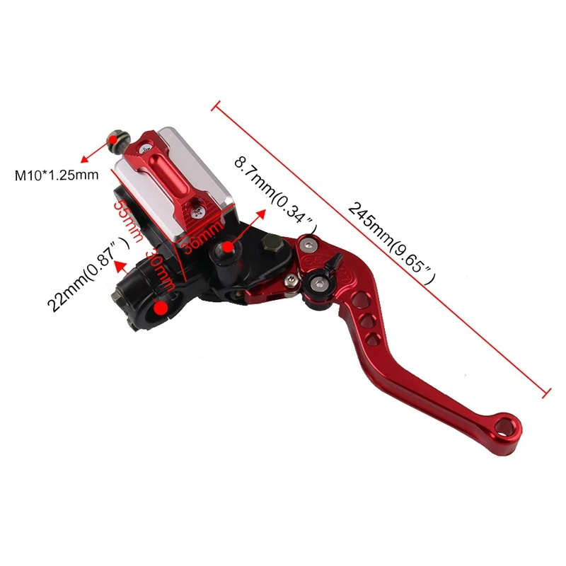 1Pair 22mm Motorcycle Roller Adjustment Brake Clutch Levers Handlebar Hydraulic Brake Pump