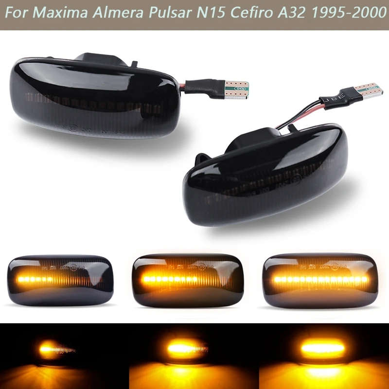 Car Dynamic LED Side Marker Light Turn Signal Light Blinker for Nissan Maxima Almera Pulsar N15