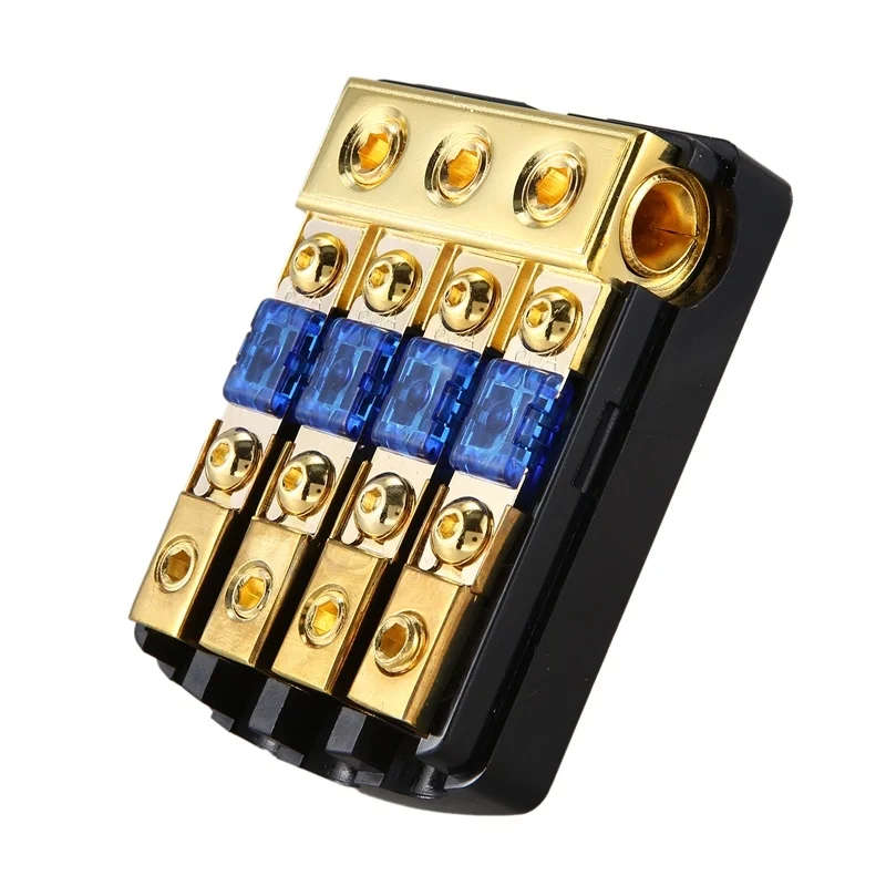 Car Truck o Amplifier Circuit Holder AGU Style Stereo Amplifier Refit Fuse Adapter 1 in 4 Way Out