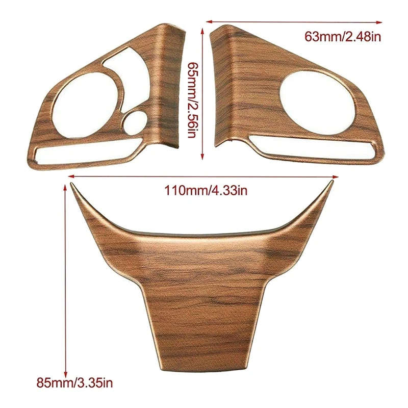 Car Wood Grain Steering Wheel Button Cover Trim for Honda CR-V CRV 2017 2018 2019 2020 2021