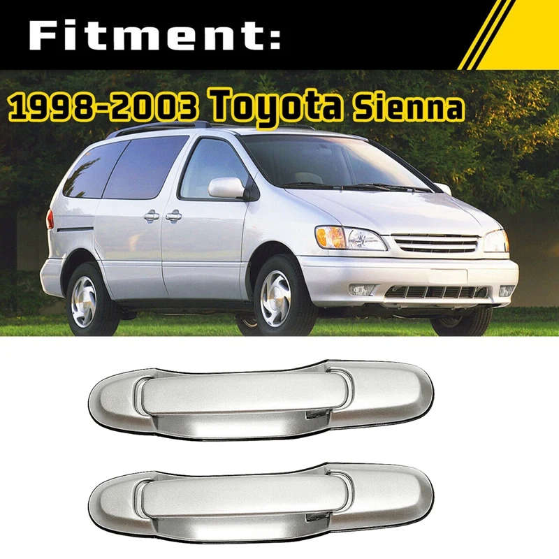 Rear Outside Exterior Sliding Door Handle Pair Set for 1998-2003 Toyota Sienna