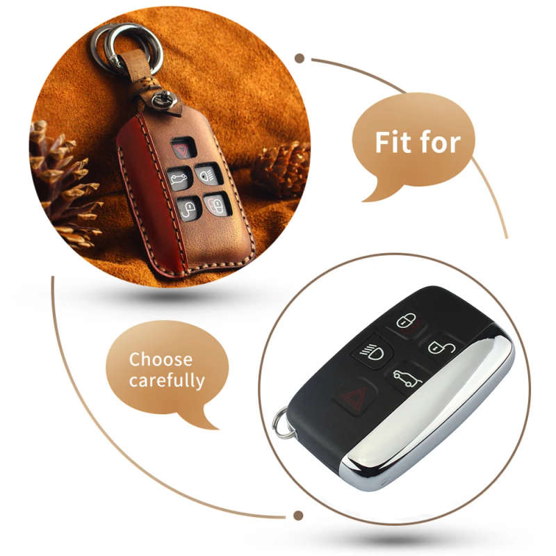 Car Key For Case Keychain Key Bag For Land Rover Range Rover Evoque Discovery Leather Key Cover