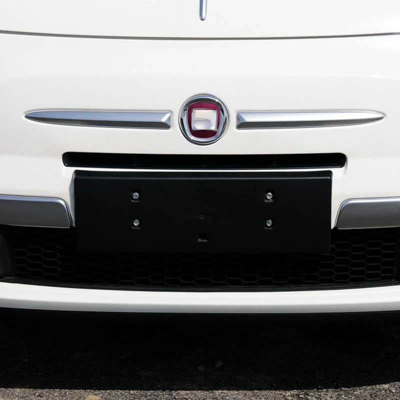 2X Chrome Car Front Bumper Upper Trim Moulding Styling Mouldings for Fiat 500 2007-2015