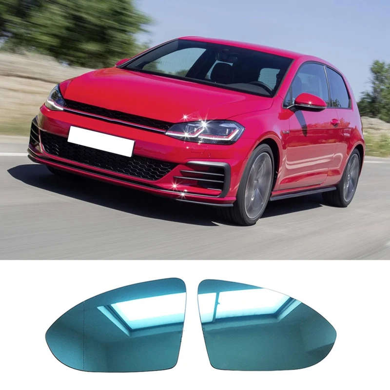 Car Heated Mirror Glass Rearview Mirror Glass Lens for Golf 7 7.5 R-Line Accessories 2016-21
