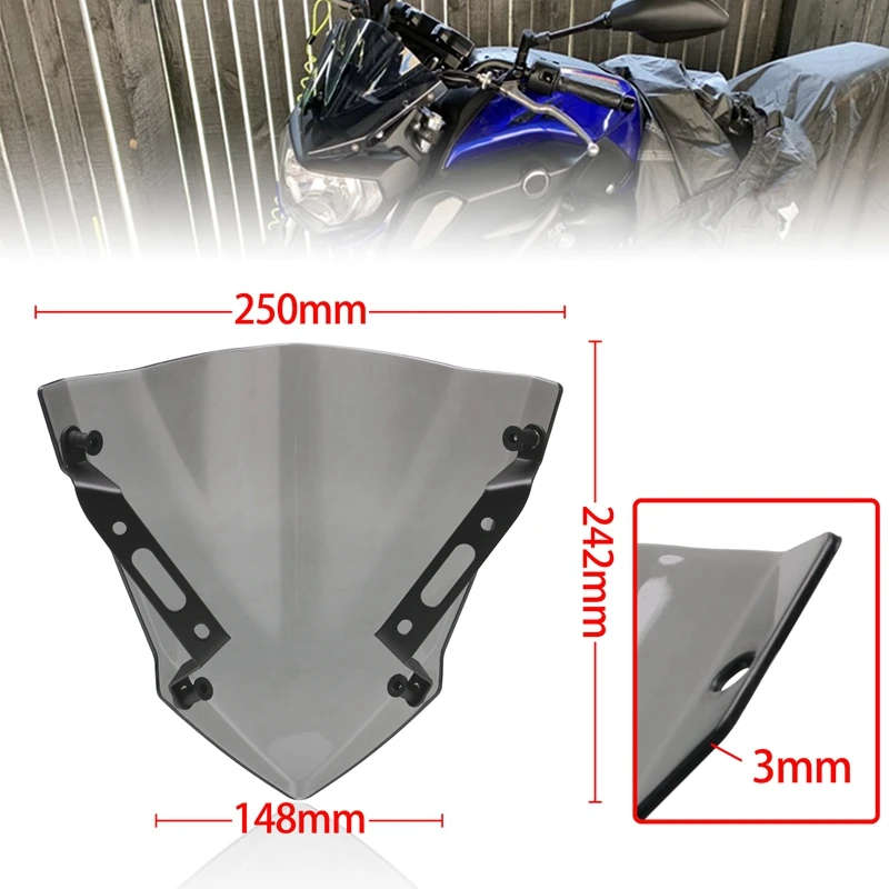 Windshield Windscreen for YAMAHA MT-07 FZ-07 2018-20 Pare-Brise Wind Deflectors MT07 FZ07 MT FZ 07