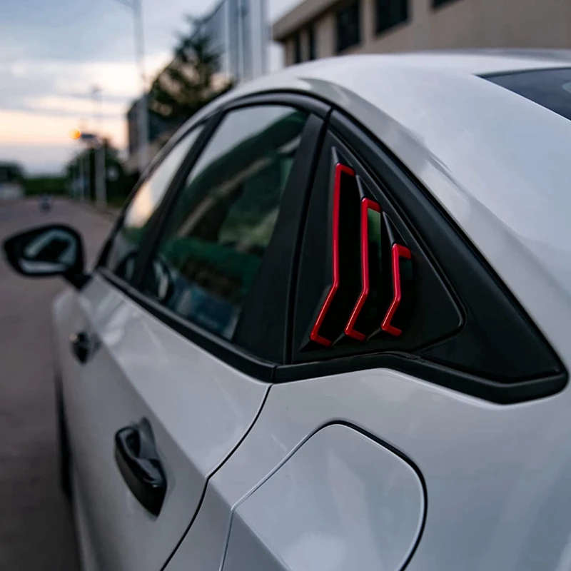 For 11Th Gen Honda Civic 2022 Rear Side Window Louvers Air Vent Scoop Shades Cover Blinds