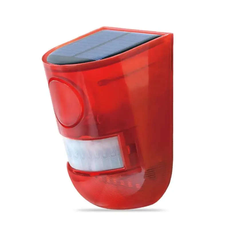 Solar Powered Infrared Motion Sensor Siren Alarm Lamp
