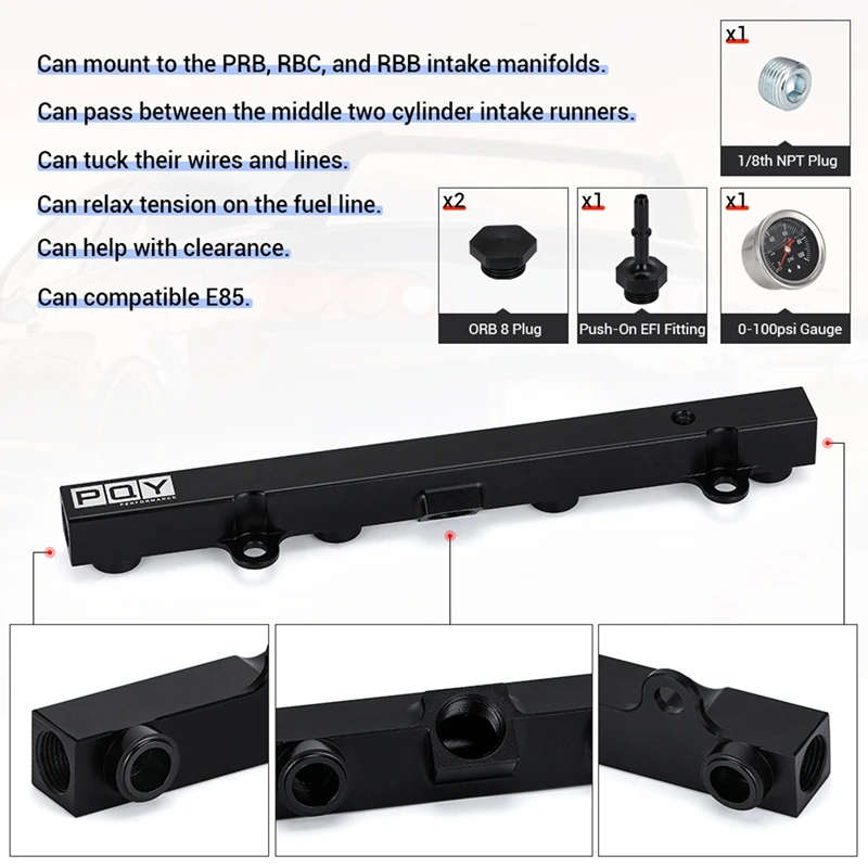 High Flow Injection Fuel Rail for Honda Civic SI 01-05 ACURA K Series