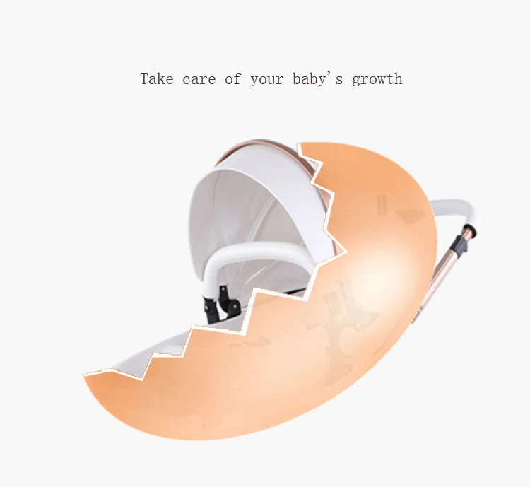 PU Leather 3 in 1 Baby Stroller High Landscape Portable Luxury Carriage Aulon Pram on 2020