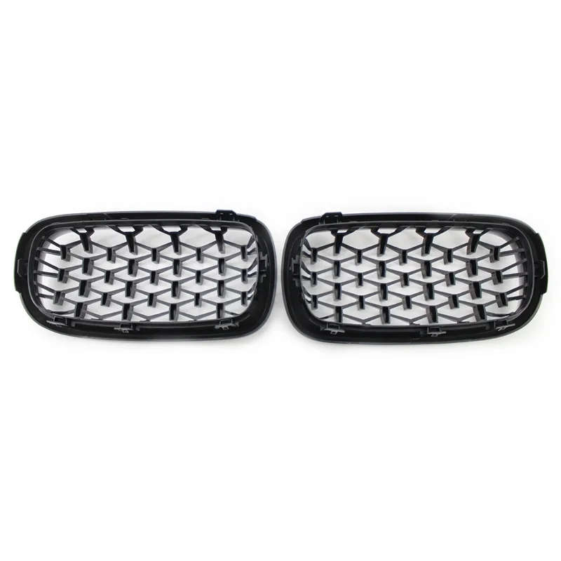 Diamond Style ABS Front Racing Grille For-BMW X5 X6 F15 F16 F85 F86 Gloss Black