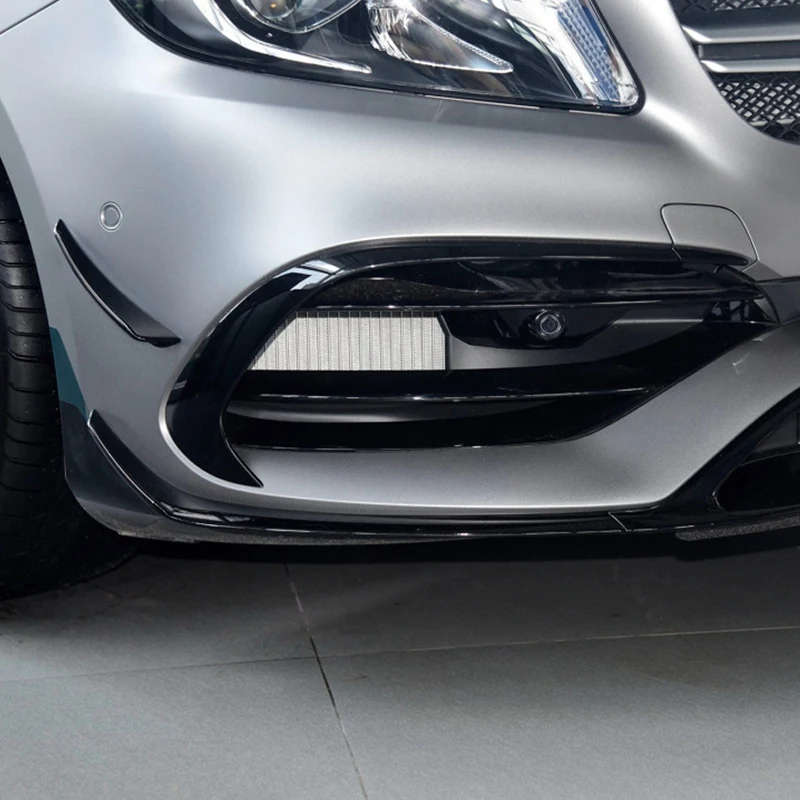 Front Bumper Under Splitter Spoiler Canards Air Knife for Benz a Class W176 A180 A200 A220 A250 AMG