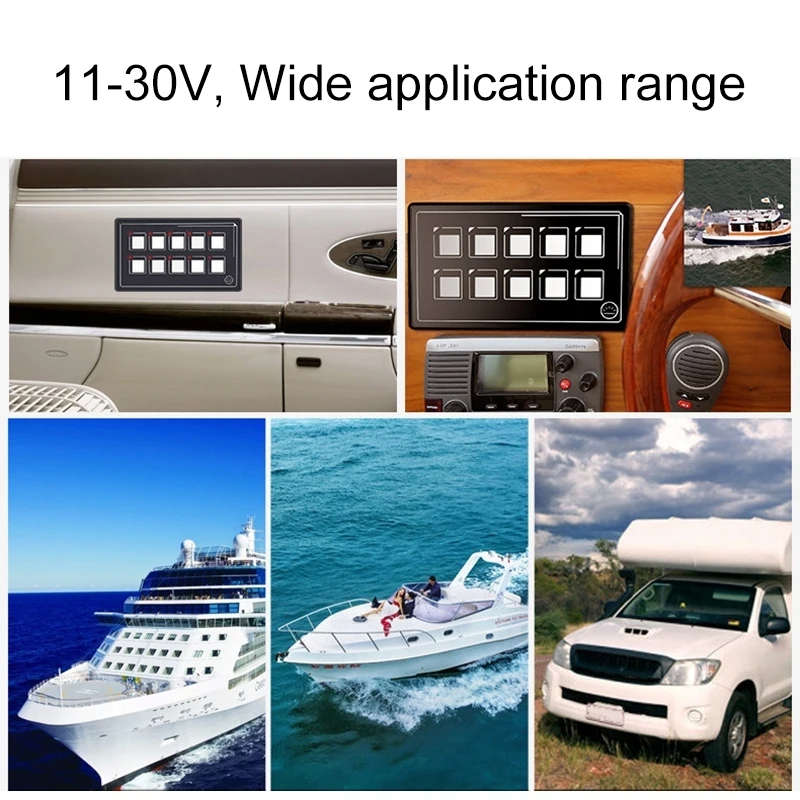 RV Switch Panel Bluetooth Mobile APP Control Yacht Modified 10-Position Switch Waterproof Panel