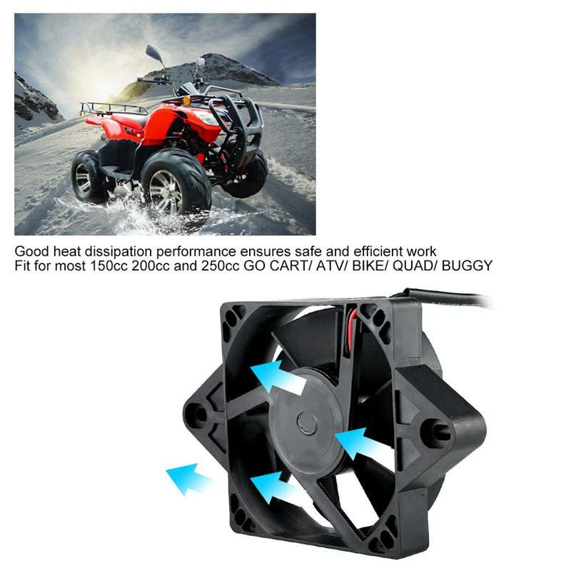 Motorcycle Cooling Fan, Electric Engine Cooling Fan Radiator for Motorcycle ATV Go Kart Quad