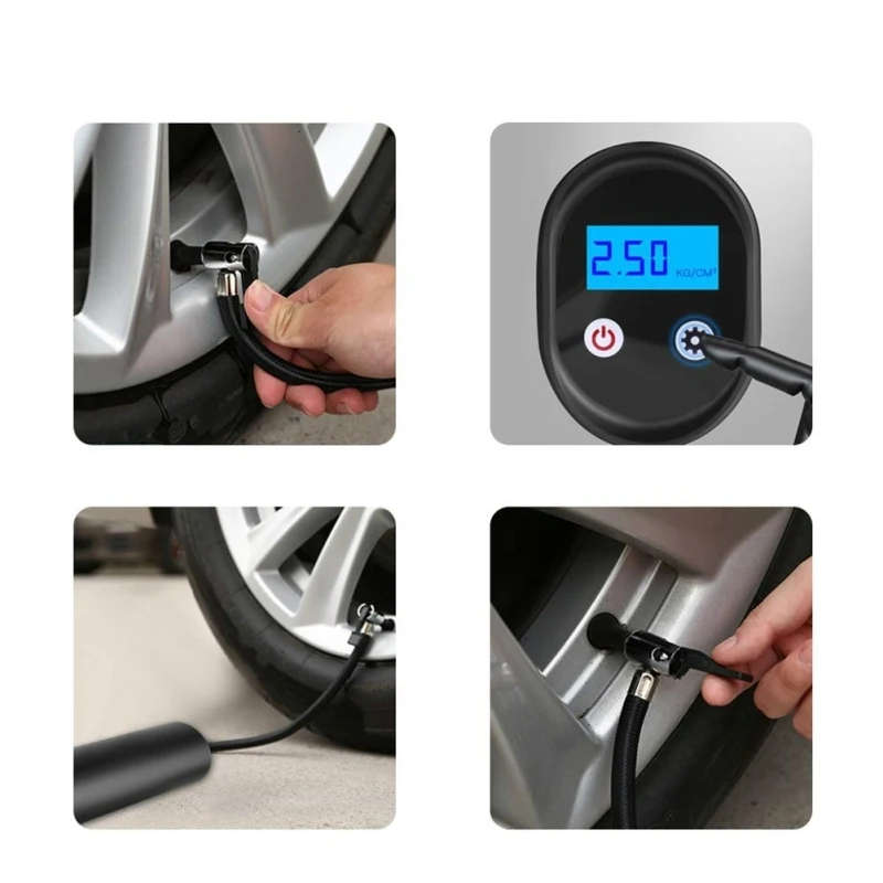 Portable Multifunction Car Bike Wireless Inflatable Pump, Blue color