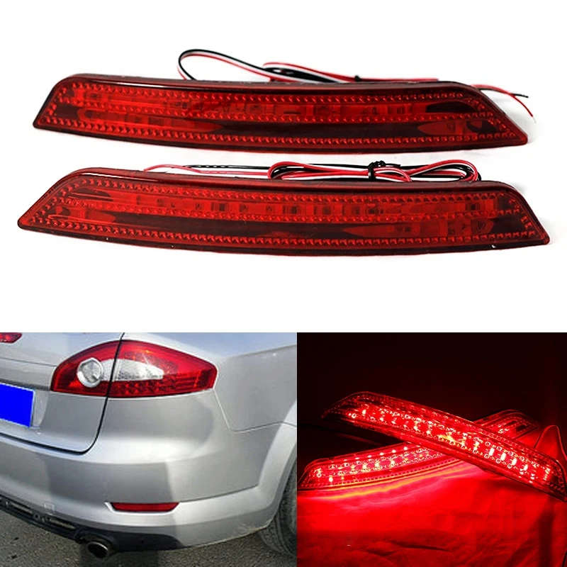 2Pcs Car LED Rear Bumper Reflector Light for Ford Mondeo Sedan Tail Brake Stop Car Light