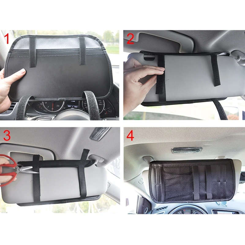 Multifunctional Car Storage Bag Sun Visor Car Card Bag Storage Bag