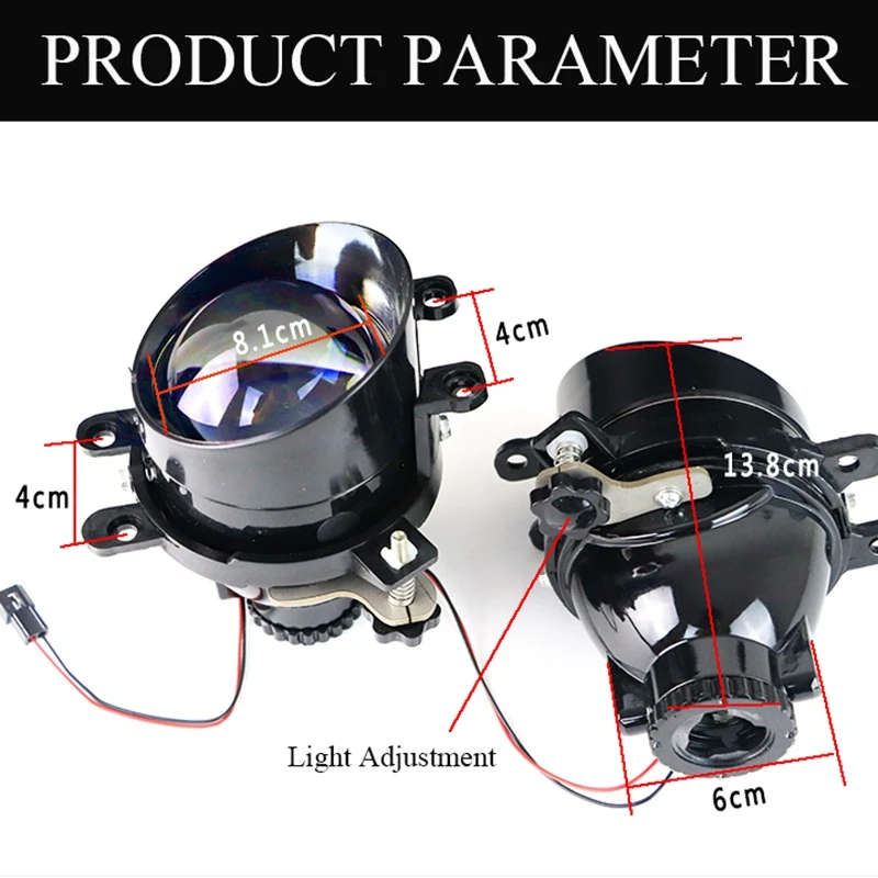 3.0 Inch Fog Light Projector Lens 12000LM Bi-Xenon HID Fog Lamp for Toyota Corolla Yaris Avensis