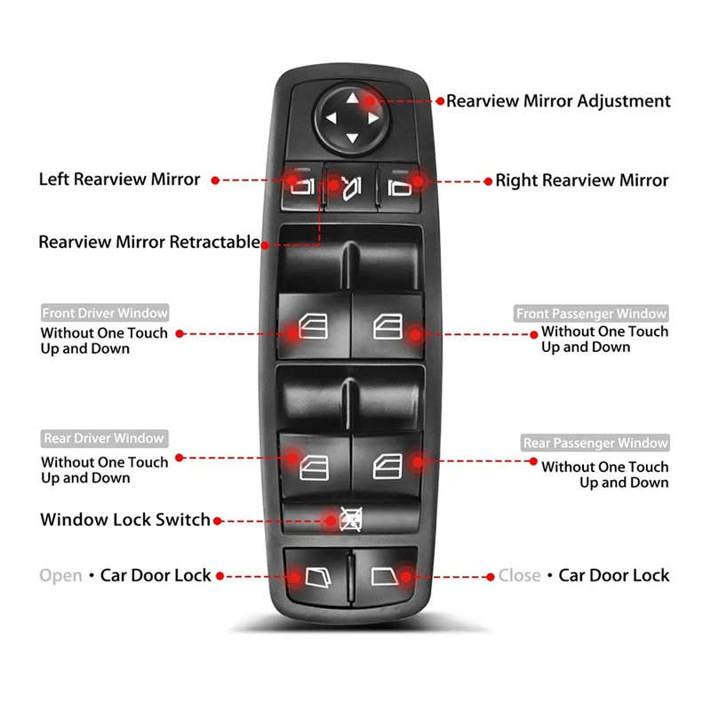 Power Master Window Switch A2518300390 for Mercedes-Benz W164 W251 R320 R350 R500 GL320 GL350 GL450