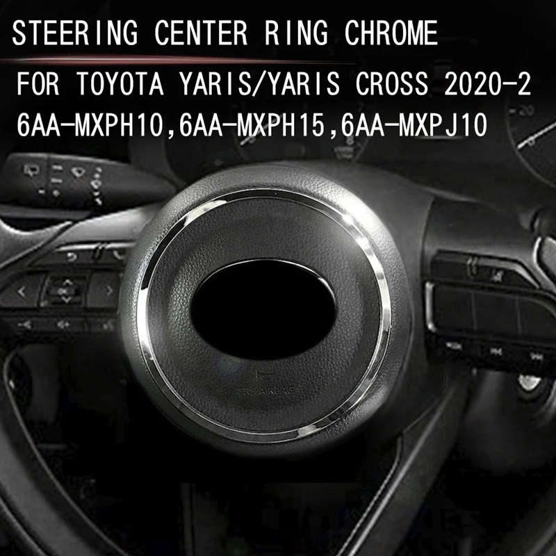 Car Chrome Steering Wheel Modified Decoration Ring for Toyota Yaris/Yaris Cross 2020 2021