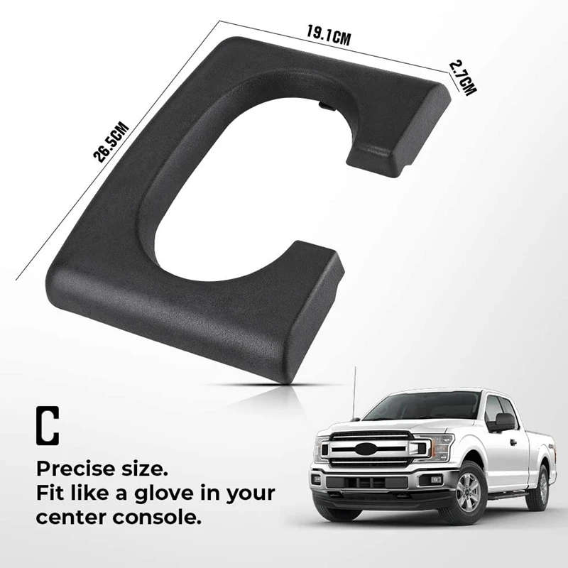 Center Console Cup Holder Replacement Pad Black Compatible for Ford F-150 2004-2014