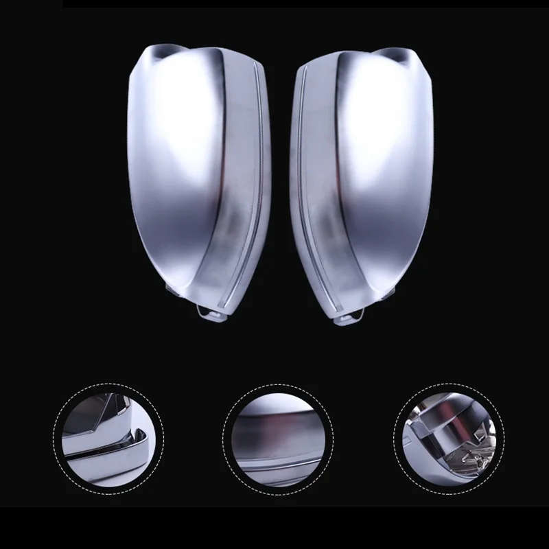1Pair Car Wing Mirror Caps Matt Chrome Mirror Cover for - A4L A5 S4 S5 -2021